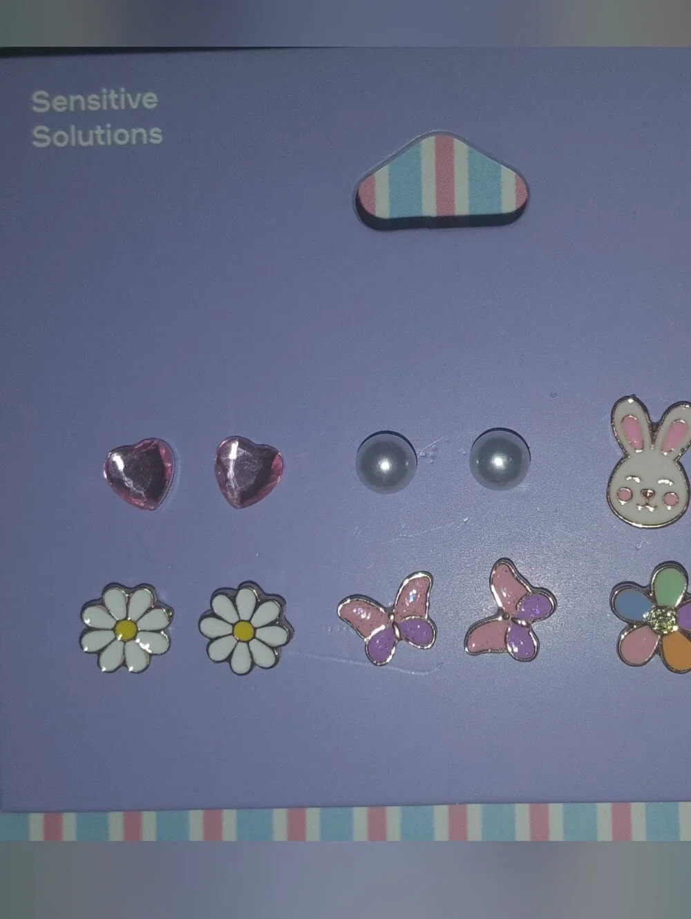 Claire's Kids Easter/Spring Pink Floral, Pearl & Bunny Earring Set